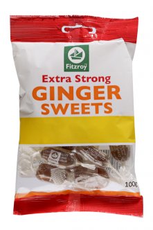 Fitzroy Strong Ginger Sweets 100g x 12