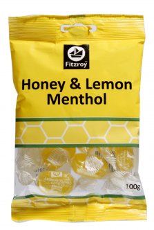 Fitzroy Honey Lemon Menthol Sweets 100g x 12
