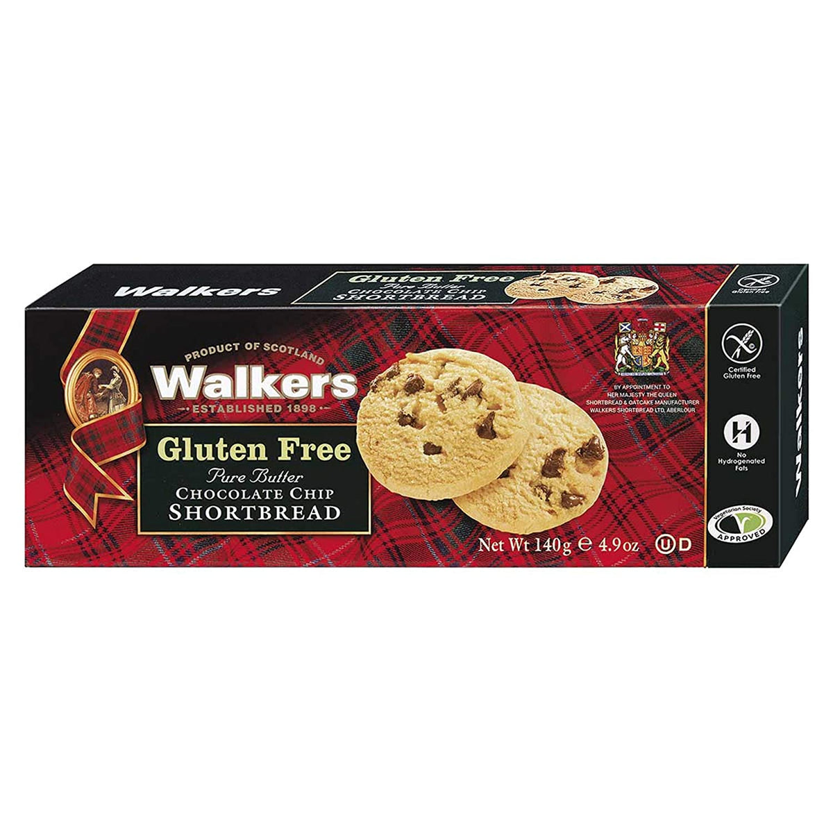 Walkers Gluten Free Shortbread Choc Chip 4.9oz WLK1021 x 6